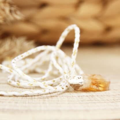 Pointe de citrine du Brésil plaquée argent – bijou énergie positive.