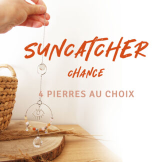 Attrape-soleil œil de la chance personnalisé – suncatcher en acier inoxydable avec pierres naturelles au choix, reflets arc-en-ciel dans le salon pour une déco lumineuse et protectrice.