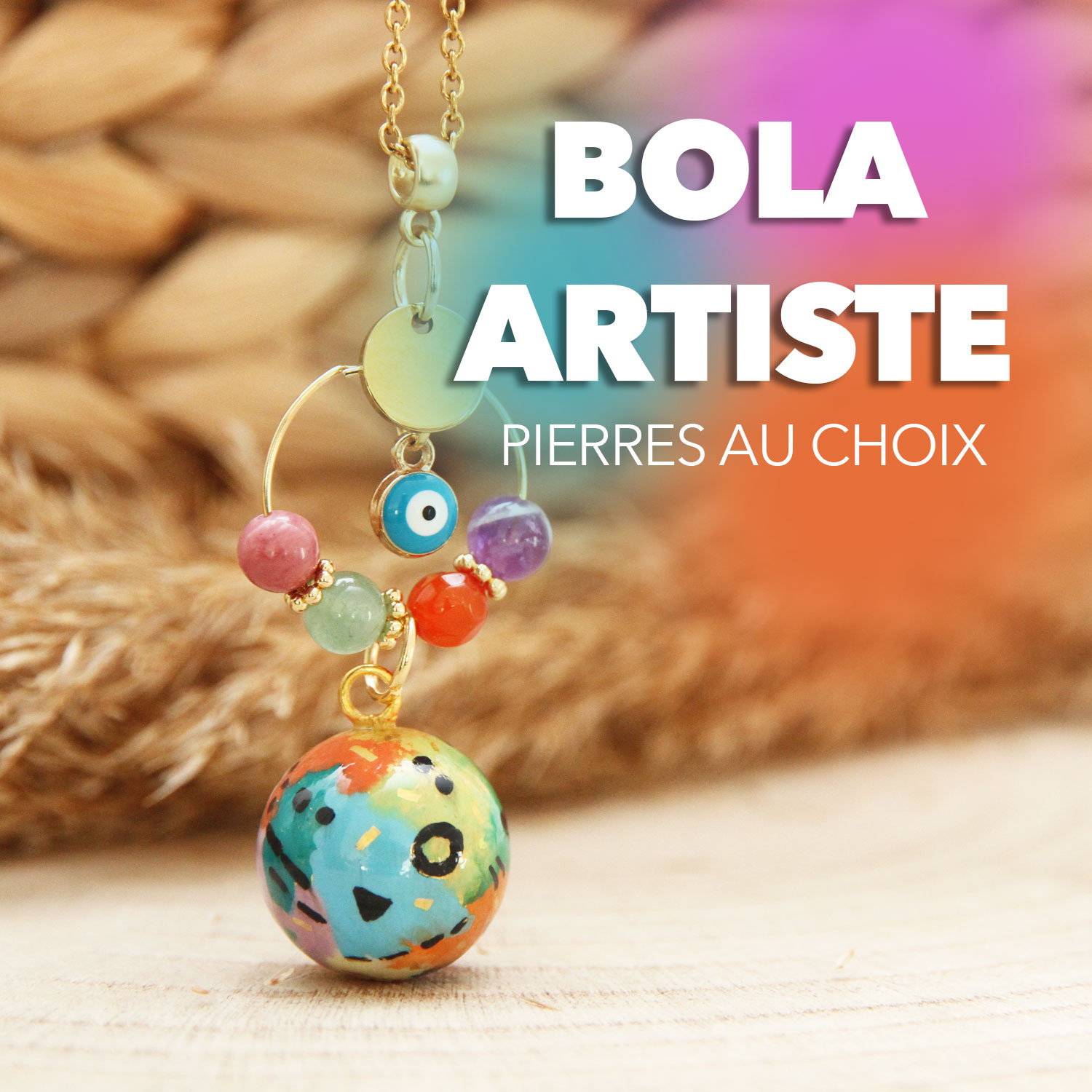 Bola Artiste : une pièce unique peinte à la main, aux couleurs vibrantes.