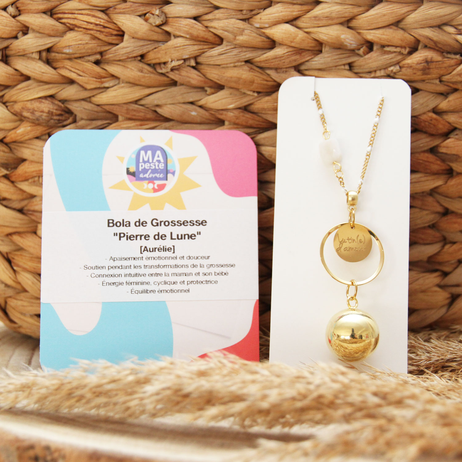Bola de grossesse sur mesure personnalisé avec pierre de lune