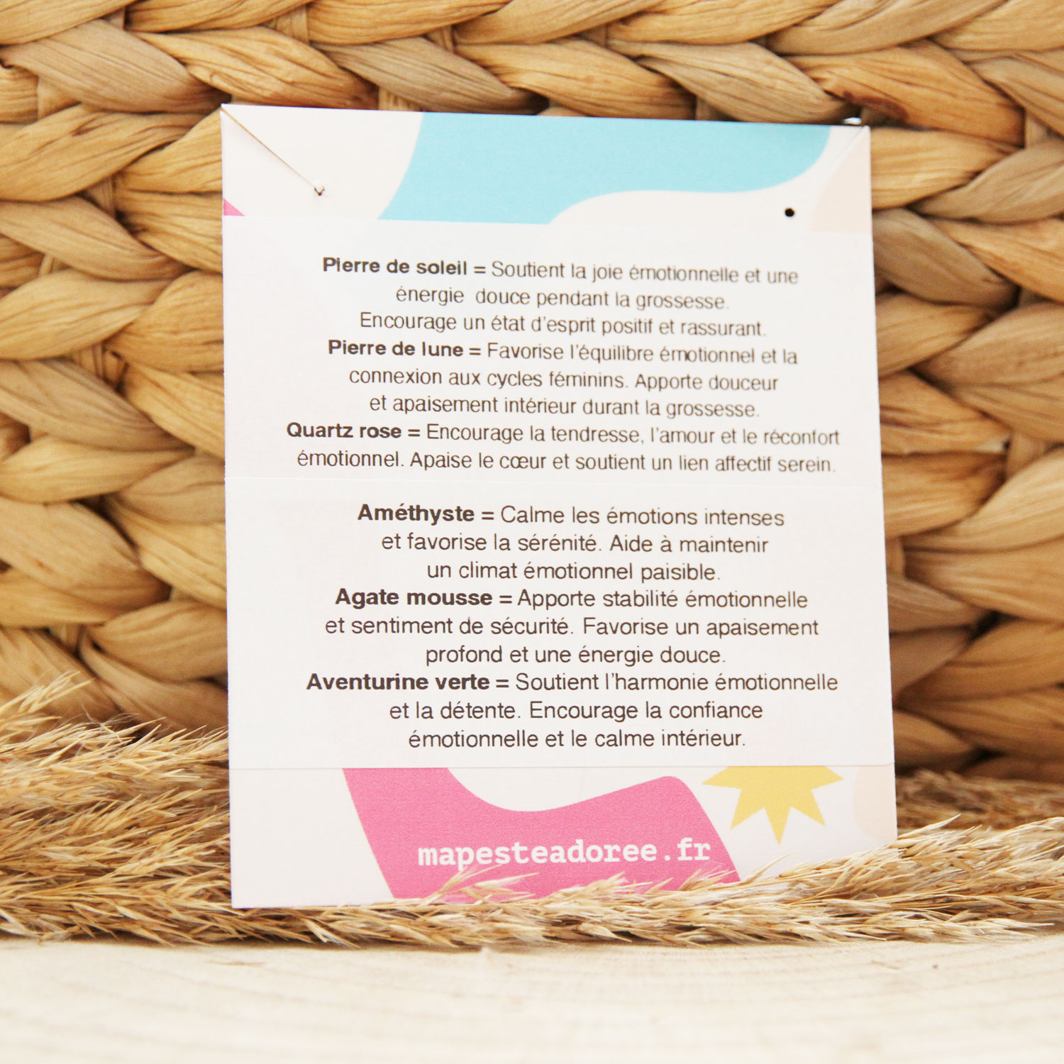 Les explications des pierres du bola de grossesse se trouvent sur la carte