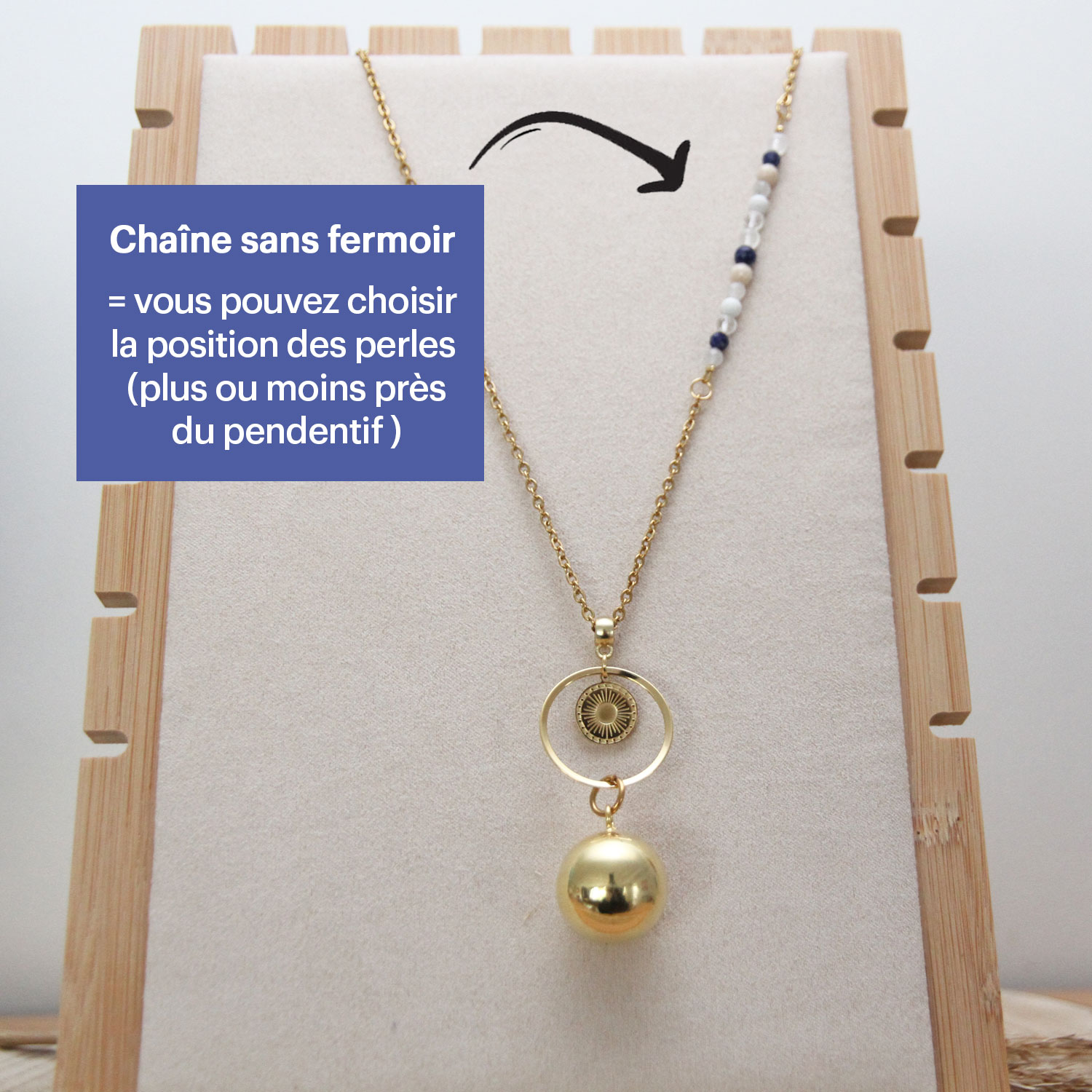 Bola de grossesse à composer soi même avec pierres naturelles lithithérapie