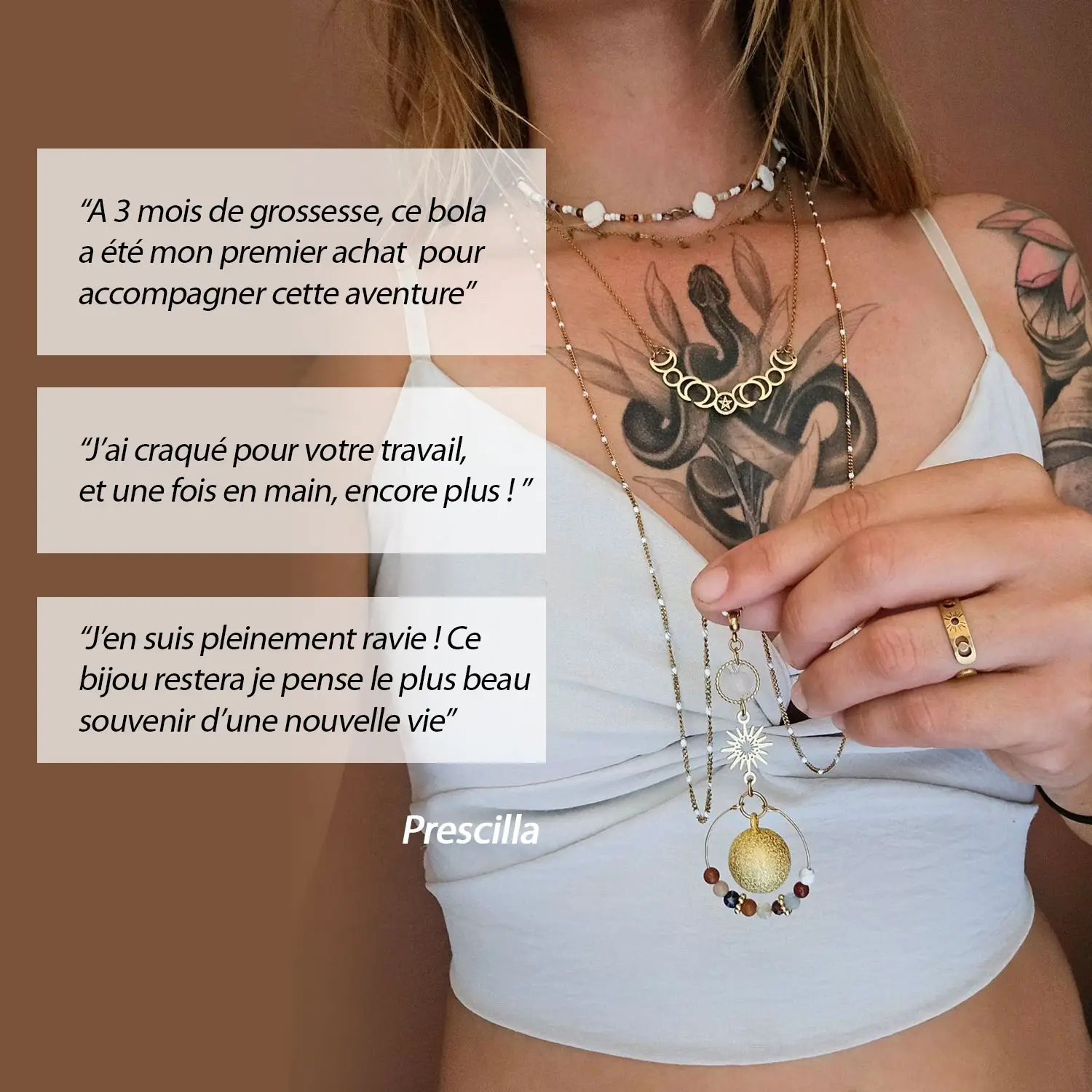 Chaque bola de grossesse est personnalisé avec vis 9 pierres naturelles