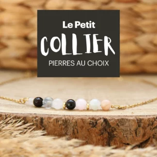 ✨ Petit collier lithothérapie en pierres naturelles : léger, fin et ultra facile à porter au quotidien. Tu choisis 1 à 8 perles (4mm/6mm) + argenté ou doré + la longueur 💛