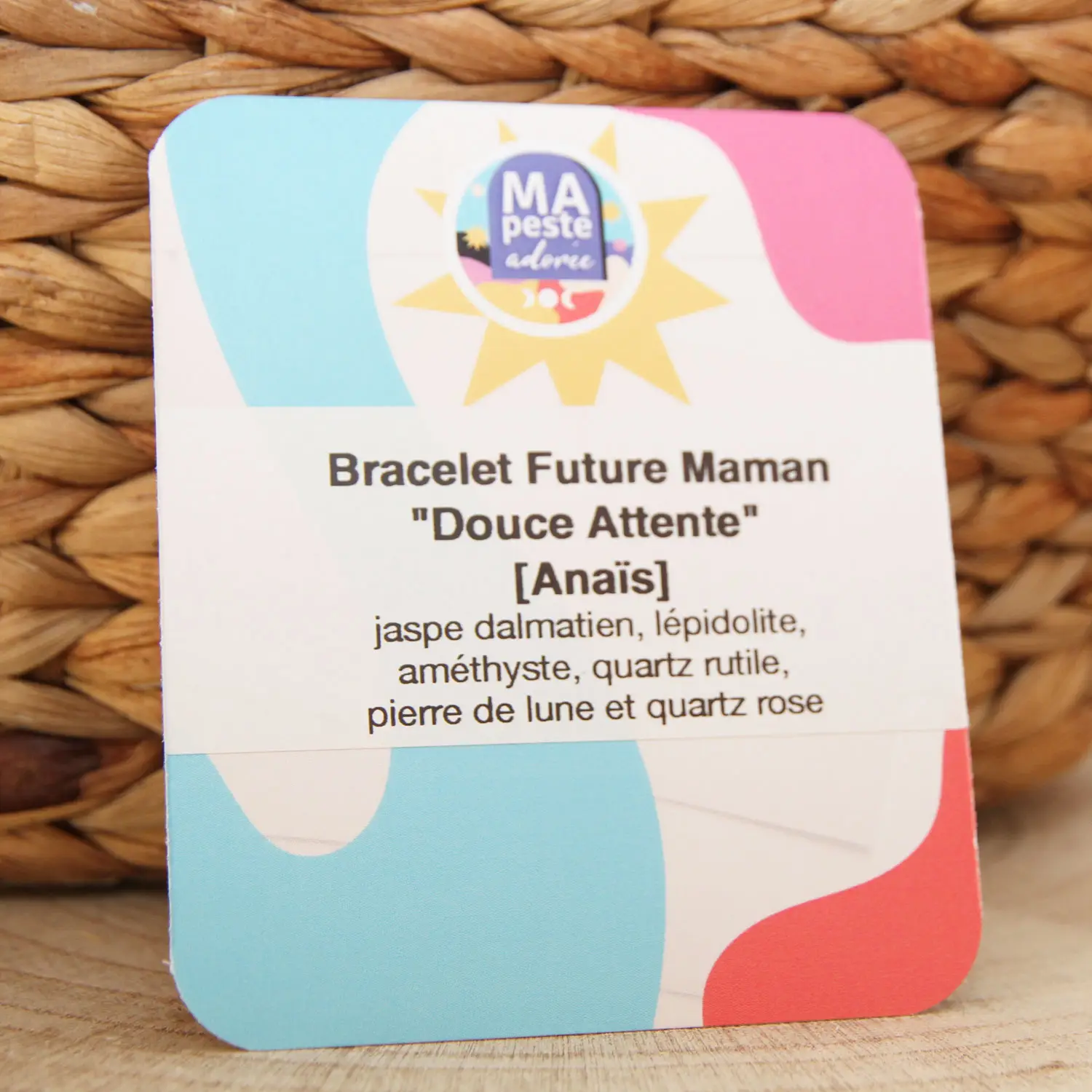 Bracelet lithothérapie grossesse pour accompagner la future maman jusqu’à l’accouchement. Par Ma Peste Adorée