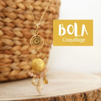 Bola de grossesse Coquillage, sur le thème de l'été et du soleil, une création made in France Ma Peste Adorée