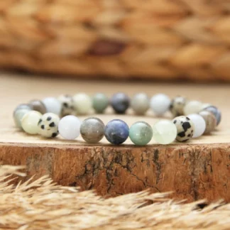 Bracelet homme en pierres naturelles pour la communication et l’harmonie du couple – perles 8 mm