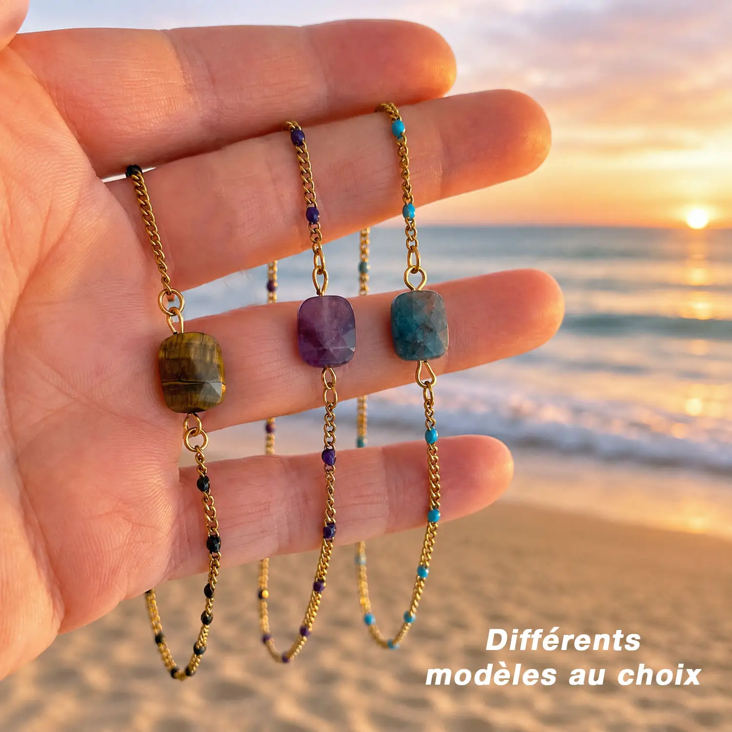 Chaque bracelet de cheville est réalisé sur mesure à votre taille dans l'atelier ma peste adorée