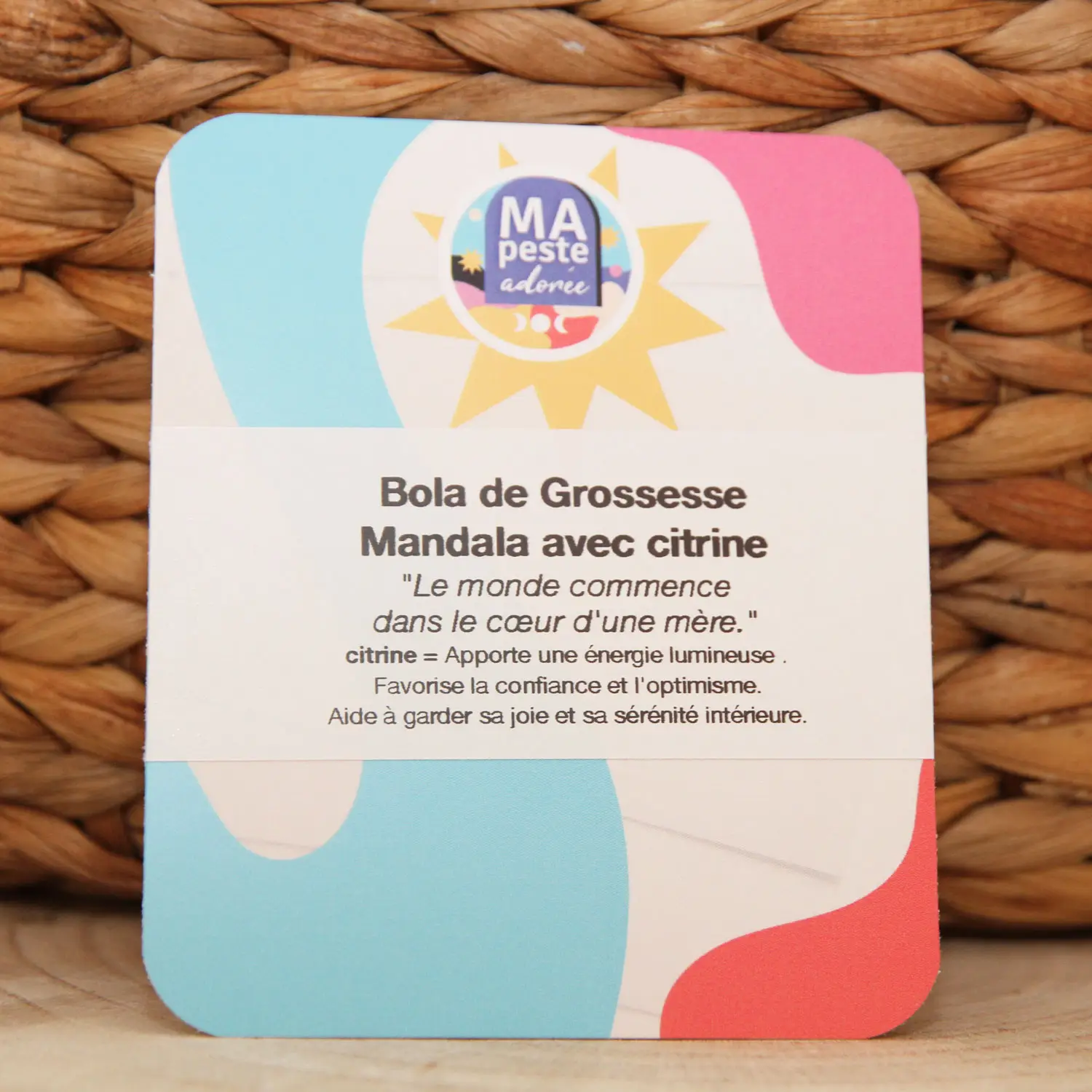 Chaque bola de grossesse mandala est accompagné d'une carte personnalisée pour vous