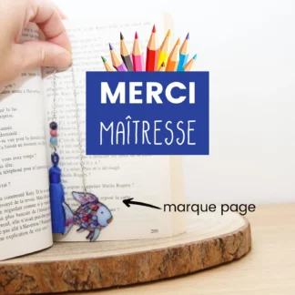 Marque-page poisson arc-en-ciel en acier inoxydable avec pierres naturelles, idée cadeau de fin d'année pour maîtresse. Une création made in France Ma Peste Adorée