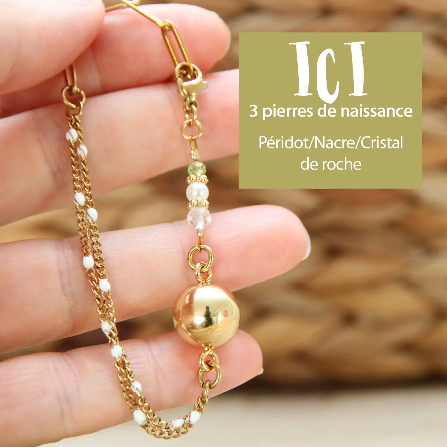 Chaque bracelet bola est personnalisé avec vos pierres de naissance
