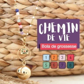 Bola de grossesse Chemin de Vie personnalisé avec 8 pierres naturelles, une création Ma Peste Adorée