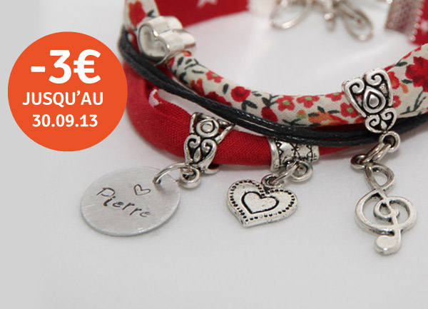 Promotion de septembre sur le bracelet personnalisé avec médaille gravée "Oh Mine" de la créatrice Ma Peste Adorée