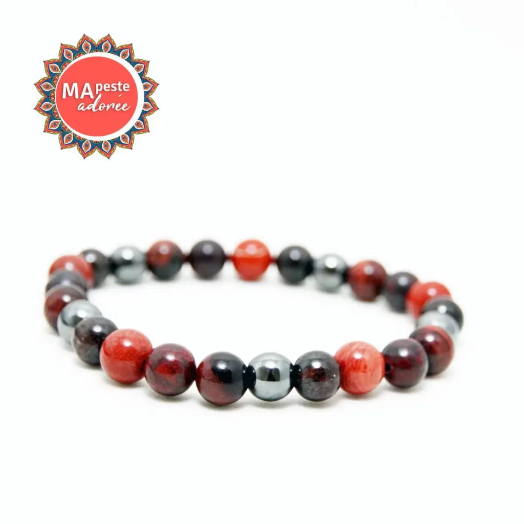 Bracelet élastique pour homme « Fatigue », réalisé en Pierres Naturelles 8mm