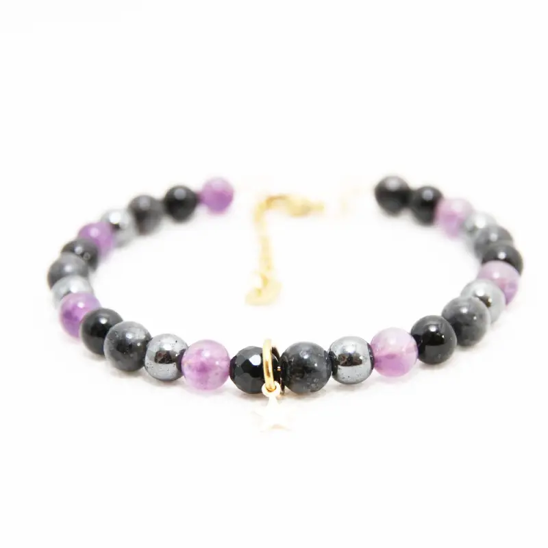 Bracelet Femme Deuil en pierres naturelles