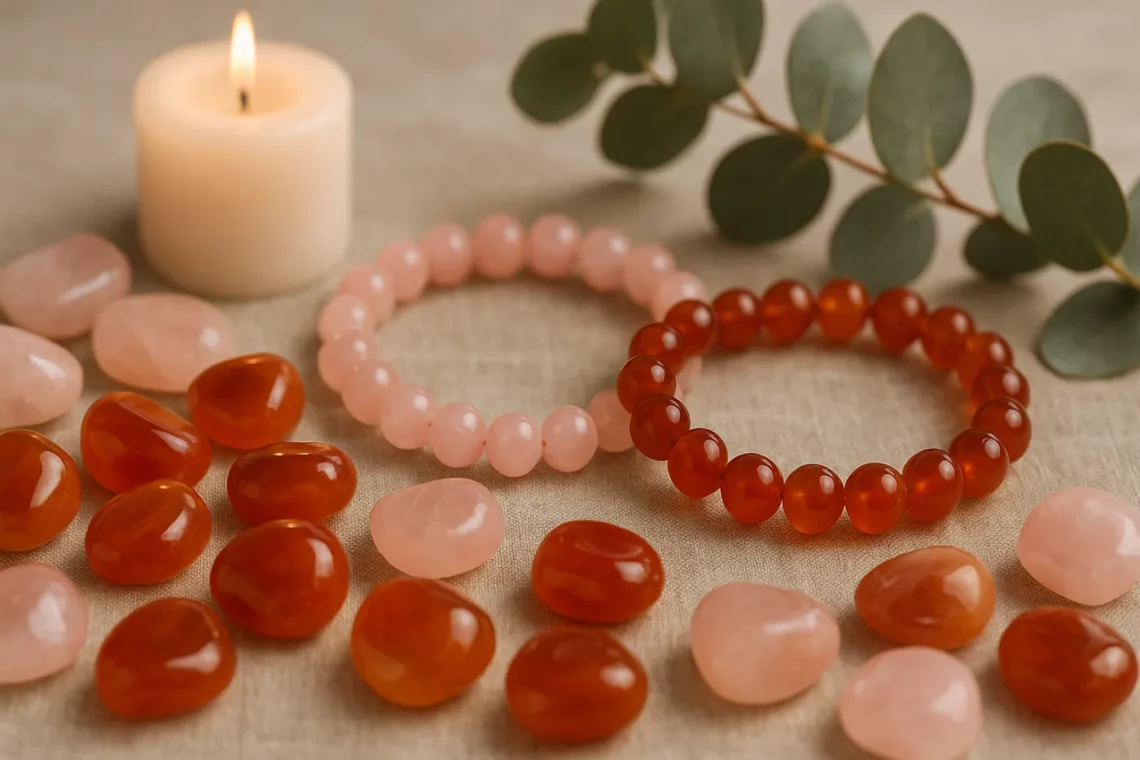 Cornaline et Quartz Rose : réussir leur association en lithothérapie