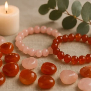 Cornaline et Quartz Rose : réussir leur association en lithothérapie