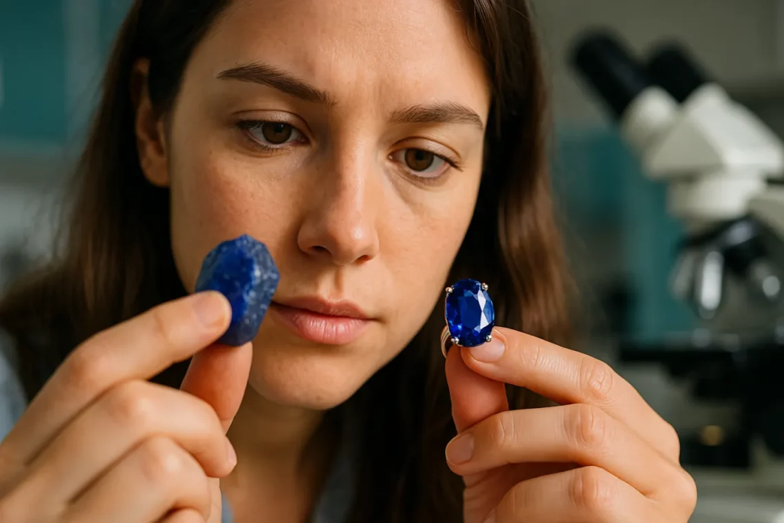 Pierre de saphir brut : ses propriétés et ses différences avec le saphir poli