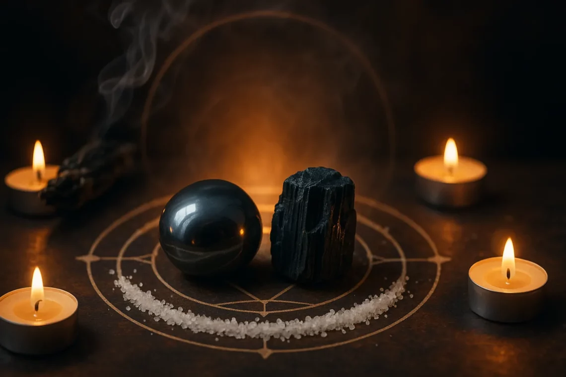 Hématite et tourmaline noire : le duo ultime de protection énergétique en lithothérapie
