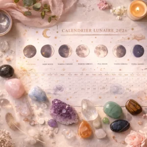 Comment utiliser les cycles lunaires dans sa pratique de lithothérapie : le calendrier lunaire 2026 et les pierres associées