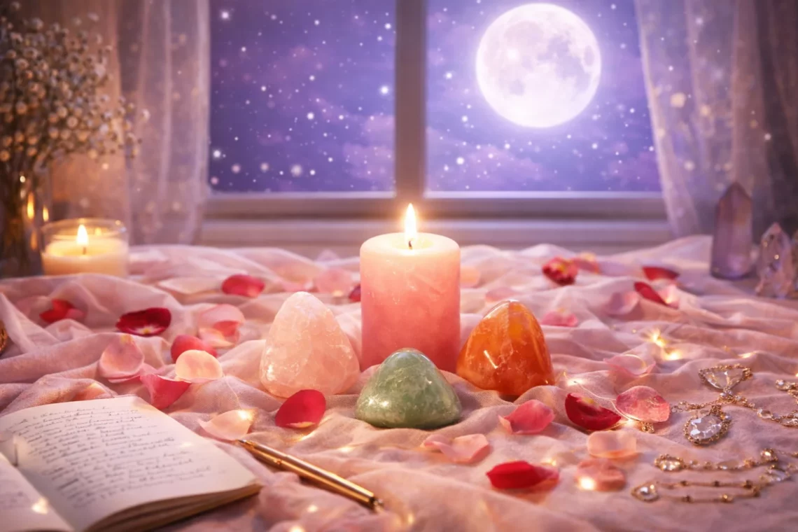Rituel de pleine lune : manifester l'amour avec les cristaux