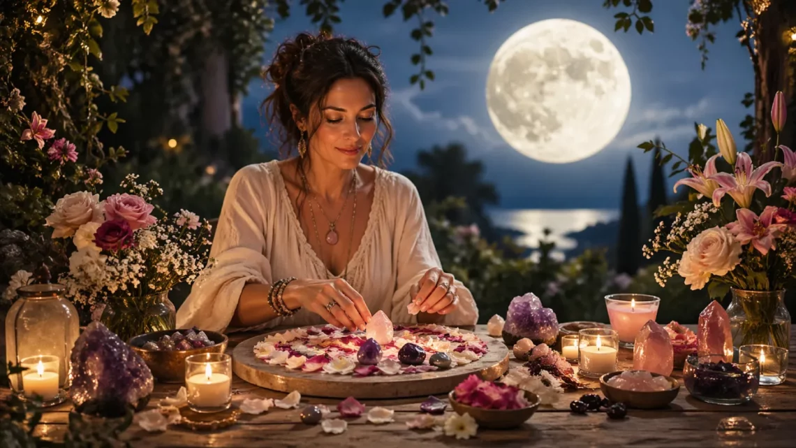 Rituel de la pleine lune des fleurs : comment attirer l’amour et l’abondance avec les pierres naturelles