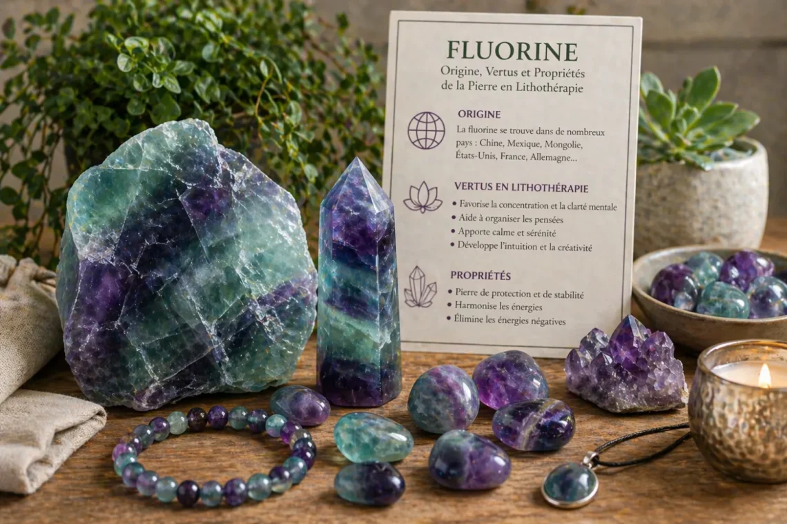 La Fluorine en Lithothérapie : minéralogie, chakras et vertus par couleur