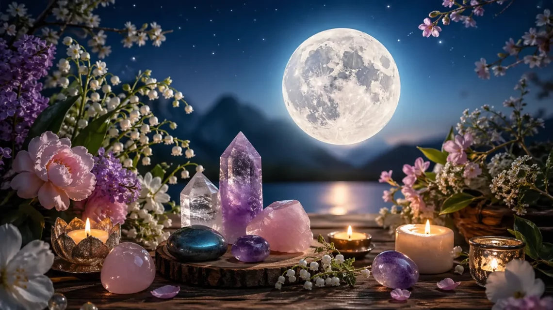 Pleine Lune des Fleurs du 1er mai 2026 : rituels, pierres et sa significations en lithothérapie