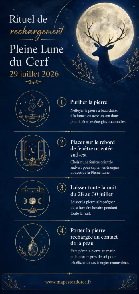 Le rituel de rechargement de vos pierres sous la Lune du Cerf