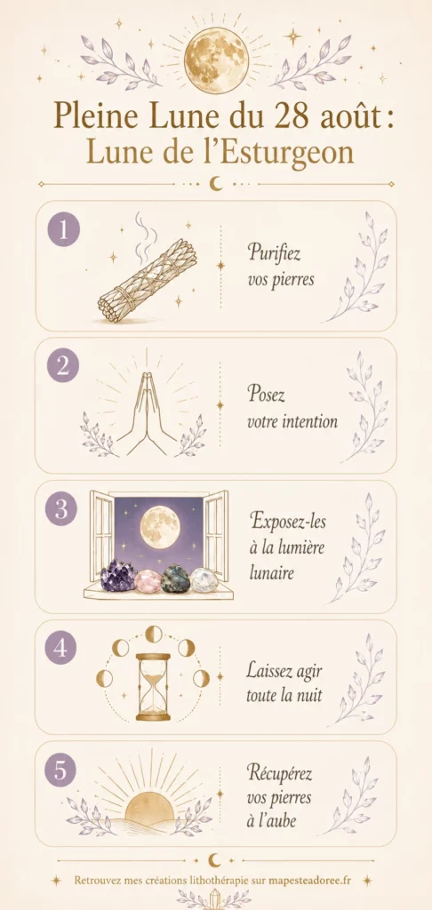 Le rituel de recharge de vos pierres à la Pleine Lune de l'Esturgeon