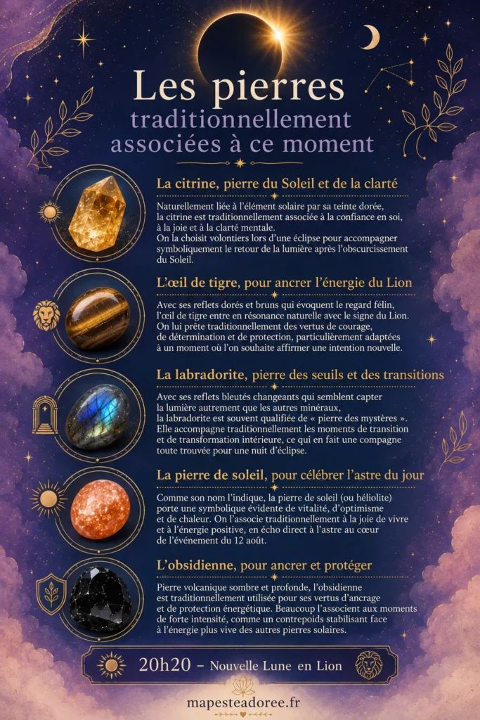 les pierres naturelles associées à cette soirée du 12 août